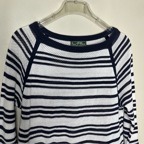 LRL Ralph Lauren Active Navy/White  Mesh Long Sleeve Tunic Size 1X - Picture 2 of 10